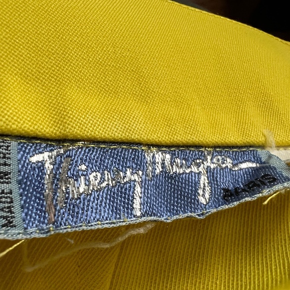 VTG. Thierry Mugler yellow wool pencil skirt The 24 collection women's S France - Picture 8 of 9